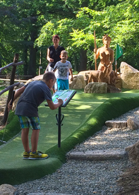 Family at Hexengolf Adventure Golf