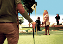 Young girl at hole 7